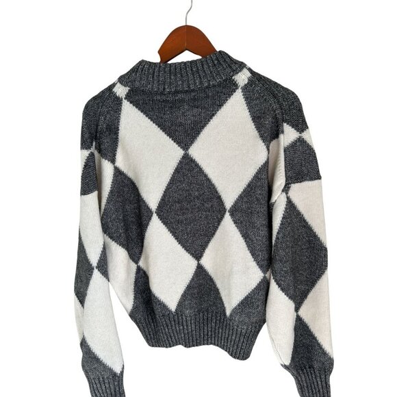 Pringle of Scotland/ H&M Argyle Knit Turtleneck Sweater Dress Wool Blend - Picture 9 of 11